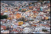 Historic town seen from above at dawn. Guanajuato, Mexico (color)