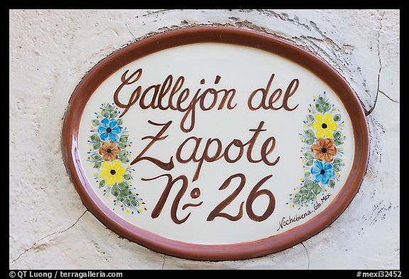 Street number sign. Guanajuato, Mexico (color)