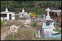 Cemetery with tombs of all shapes and sizes. Mexico (color)
