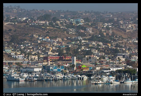 Harbor and hill, Ensenada. Baja California, Mexico