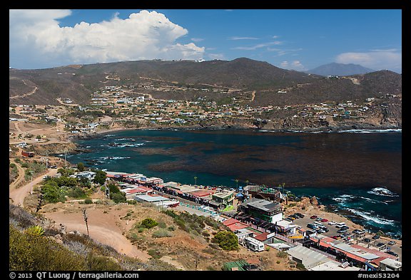 Bay and market. Baja California, Mexico