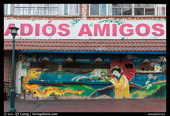 International mural decor, Ensenada. Baja California, Mexico (color)