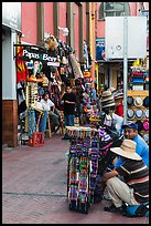 Souvenirs stands on sidewalk, Ensenada. Baja California, Mexico (color)