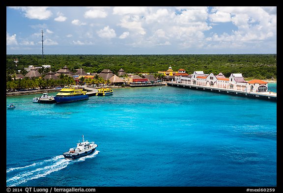Cruise ship harbor, Puerta Maya. Cozumel Island, Mexico (color)