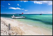 Dive boats and beach. Cozumel Island, Mexico ( color)