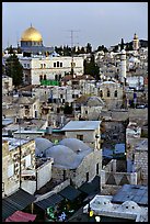 Old town rooftops and Dome of the Rock. Jerusalem, Israel ( color)