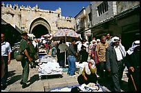 Street market inside the old town next to the Damascus Gate. Jerusalem, Israel (color)