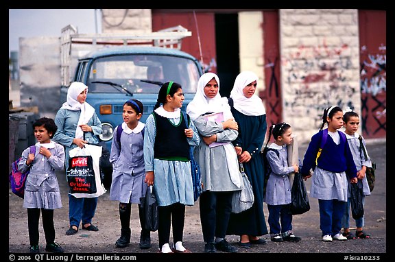 Muslem women and girls, East Jerusalem. Jerusalem, Israel (color)