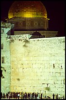 Western (Wailling) Wall and Dome of the Rock at night. Jerusalem, Israel ( color)