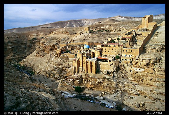 Mar Saba Monastery seen across the Kidron River. West Bank, Occupied Territories (Israel) (color)
