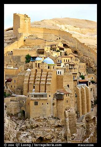 Fortified walls of the Mar Saba Monastery. West Bank, Occupied Territories (Israel)