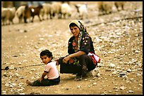 Bedouin woman and child, Judean Desert. West Bank, Occupied Territories (Israel) (color)
