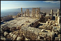 Ruins of the Nabatean Acropolis sitting on a hill, Avdat. Negev Desert, Israel
