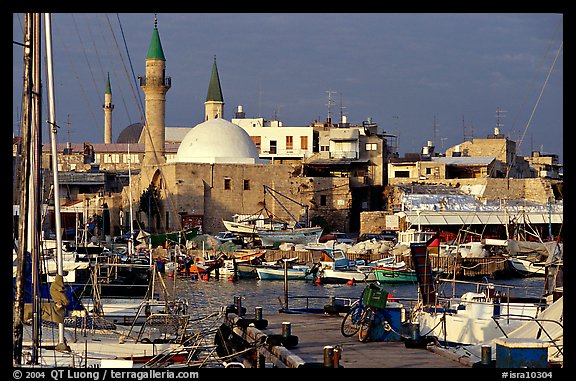 Port and Mosques, Akko (Acre). Israel (color)