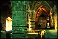 Huge columns in the Knights Hospitalliers quarters, Akko (Acre). Israel (color)