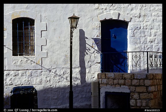 Blue door and windows, Synagogue Quarter, Safed (Tsfat). Israel