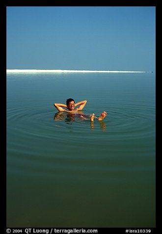 Flotting in the Dead Sea. Israel