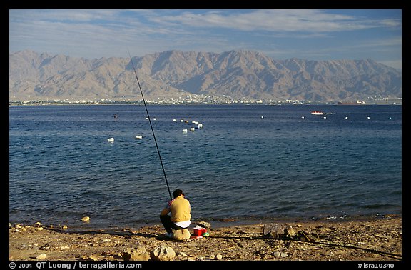 Fishing in the Red Sea, Eilat. Negev Desert, Israel