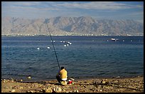 Fishing in the Red Sea, Eilat. Negev Desert, Israel (color)