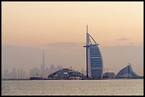 Burj Al Arab and downtown skyline from Palm Jumeira. United Arab Emirates ( color)