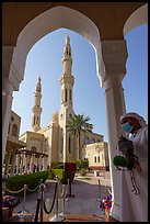 Man with falcon, Jumeira Mosque. United Arab Emirates ( color)