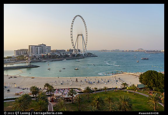 Beach and Ain Dubai Ferris Wheel. United Arab Emirates (color)