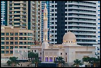 Al Rahim Mosque and high rises, Dubai Marina. United Arab Emirates ( color)