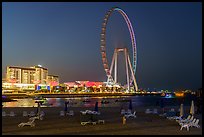 JBR Beach and Ain Dubai Ferris Wheel at night. United Arab Emirates ( color)