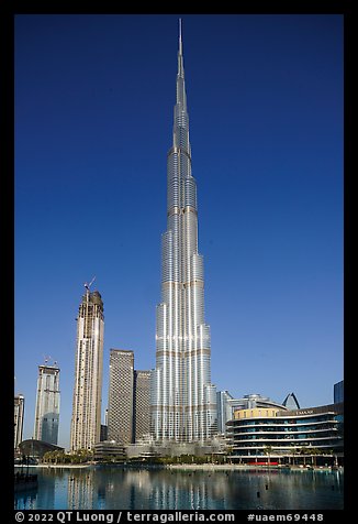 Burj Khalifa rising above the fountains. United Arab Emirates (color)