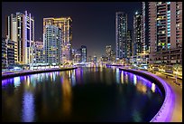 Marina Promenade at night from above. United Arab Emirates ( color)