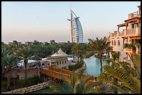 Medina Jumerah lush gardens and Burj Al Arab. United Arab Emirates ( color)