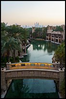 Medina Jumerah bridge over canal and city skyline. United Arab Emirates ( color)