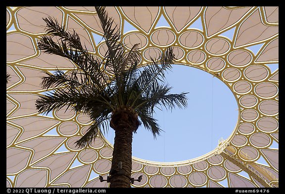 Looking up Al Wasl. Expo 2020, Dubai, United Arab Emirates (color)
