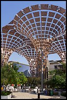 Floral-inspired shade structures in Mobility District. Expo 2020, Dubai, United Arab Emirates ( color)