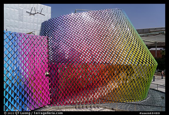 Mirrors and multicolored tiles, Pakistan Pavilion. Expo 2020, Dubai, United Arab Emirates (color)
