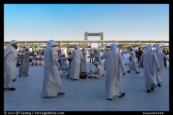 Men performing dance. Expo 2020, Dubai, United Arab Emirates (color)