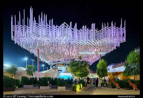 Australia Pavilion at night. Expo 2020, Dubai, United Arab Emirates (color)