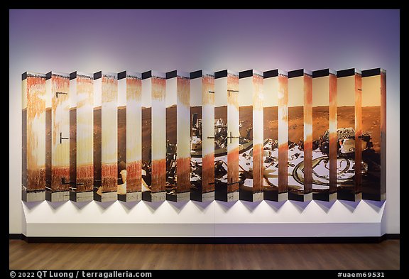 Display with views from Mars, USA Pavilion. Expo 2020, Dubai, United Arab Emirates (color)