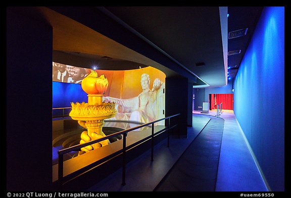 Looking back at entrance from Exhibit 1, USA Pavilion. Expo 2020, Dubai, United Arab Emirates (color)