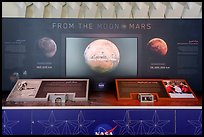 NASA display with rocks from the moon and Mars, USA Pavilion. Expo 2020, Dubai, United Arab Emirates ( color)