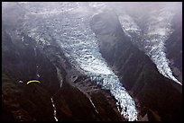 The Bossons glacier, the highest icefall in the Alps. Alps, France