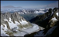 Mer de Glace seen from above. Alps, France ( color)