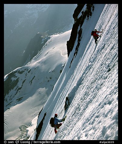 On the North face of Grande Casse, Vanoise, Alps, France.  (color)