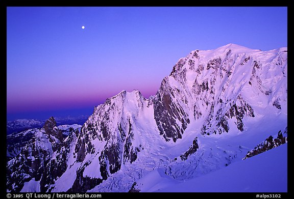 East Face of Mont-Blanc at dawn, Italy.  (color)
