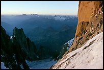 Base of the Central Pilar of Freney, Mont-Blanc, Italy. (color)