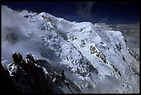 North Face of Mont-Blanc and Dome du Gouter. Alps, France (color)