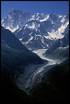 Mer de Glace, Grandes Jorasses, and Aretes de Rochefort. Alps, France ( color)