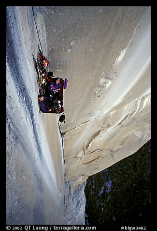 Portaledge bivy on the Dihedral wall. Yosemite, California (color)