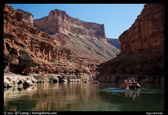 Rafting in in Marble Canyon. Grand Canyon National Park, Arizona (color)
