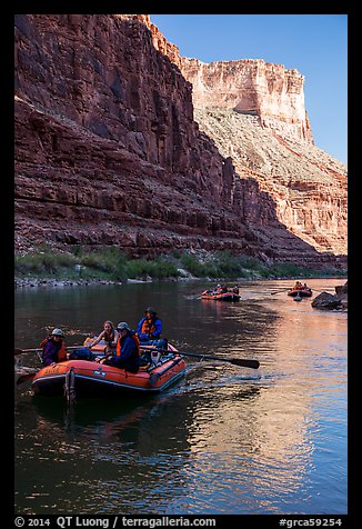 Late afternoon rafting in Marble Canyon. Grand Canyon National Park, Arizona (color)